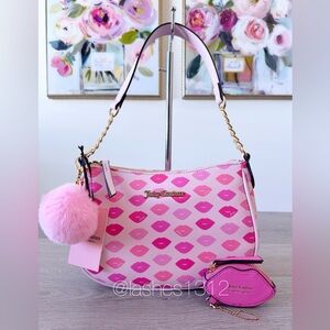 JUICY COUTURE Purse Sealed with a Kiss Shoulder Bag - Pink Lips